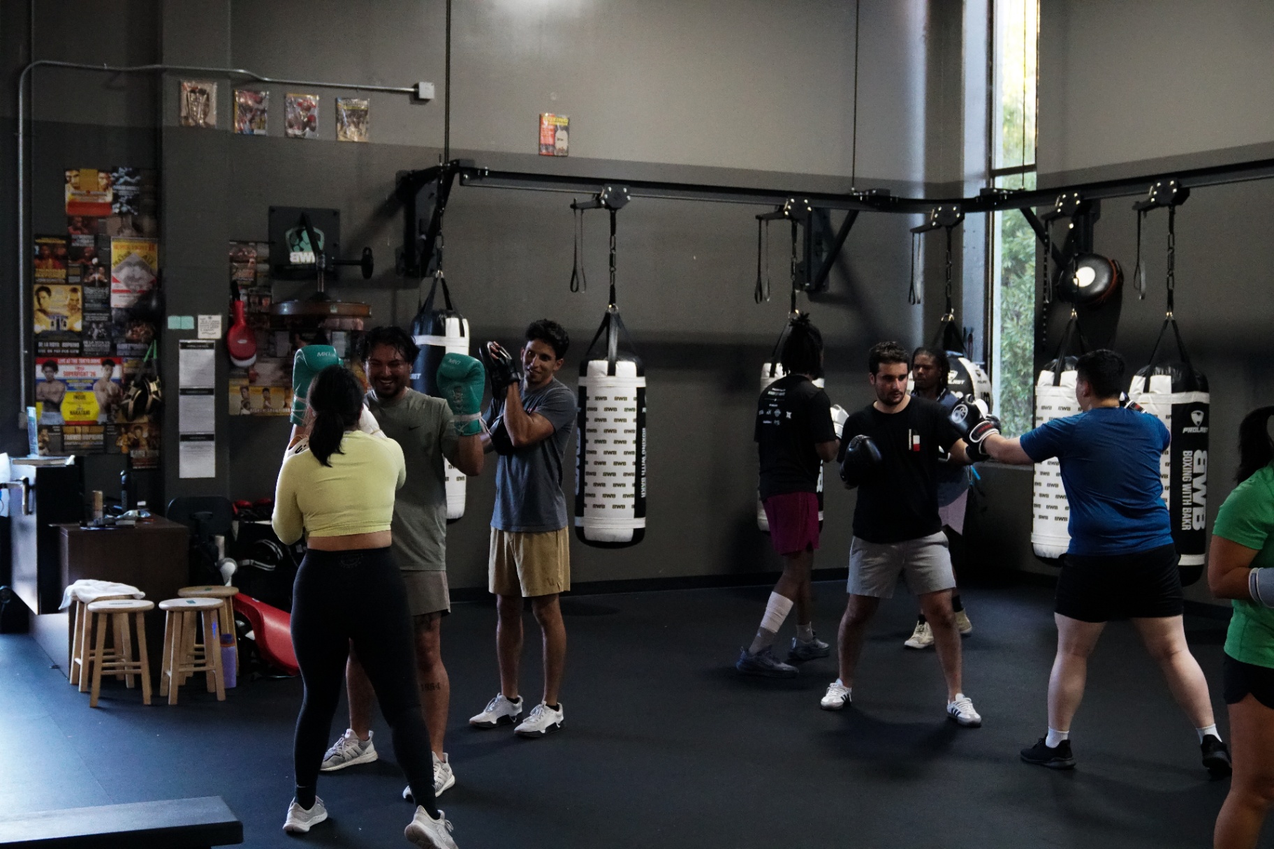 Class working pads and bags together at BWB