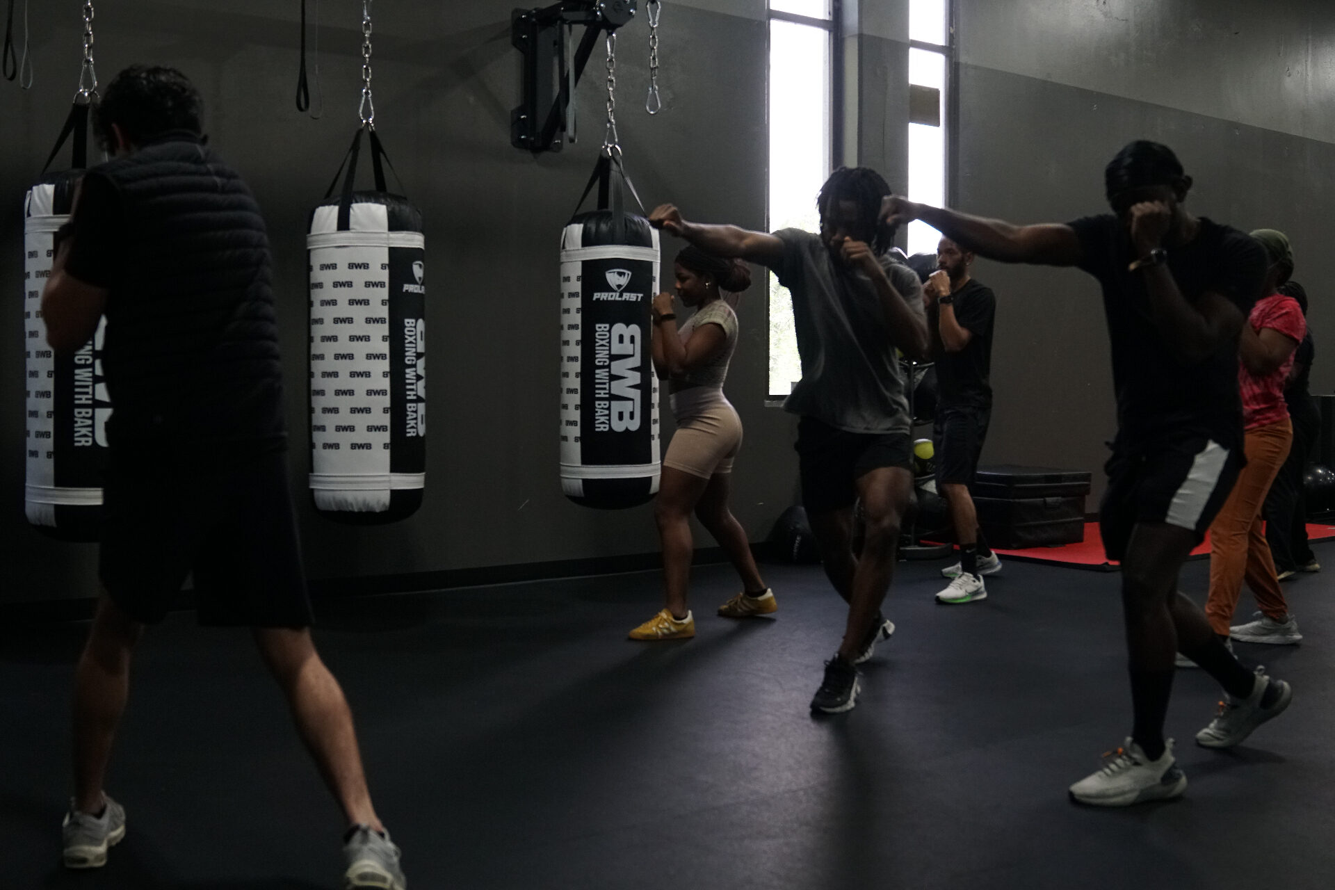 The BWB heavy-bag wall, available for outside coach bookings